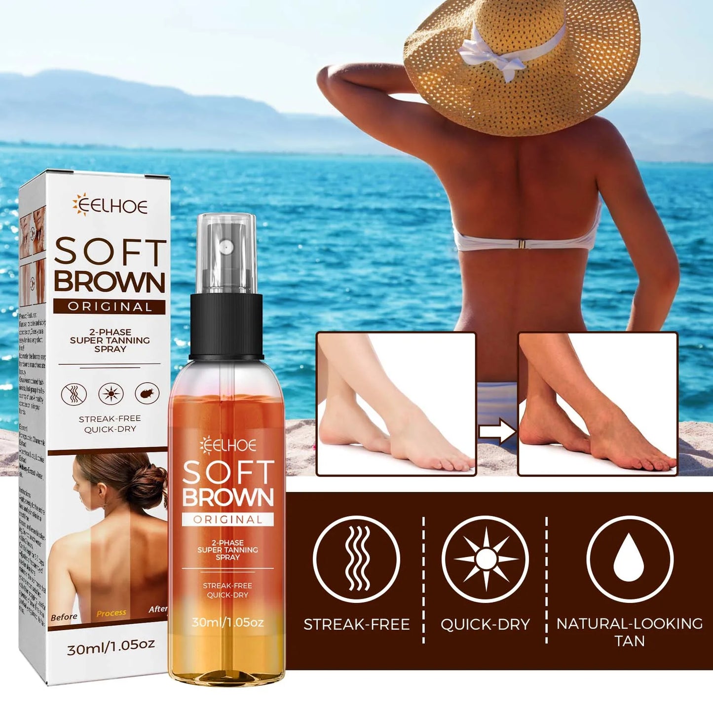 Self Tanning Spray – Natural Bronze Sunless Tanner 30ml