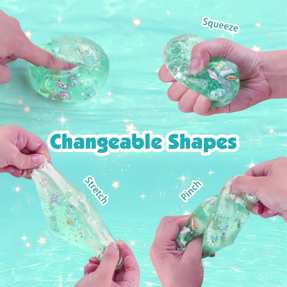 1pc Adult Squishy Ocean Stress Balls Autism Sensory Toys for Stress And Anxiety Relief Maltose Water Ball Fidget Toys Bulk Gift Peaceful Pleasures Health and Wellness