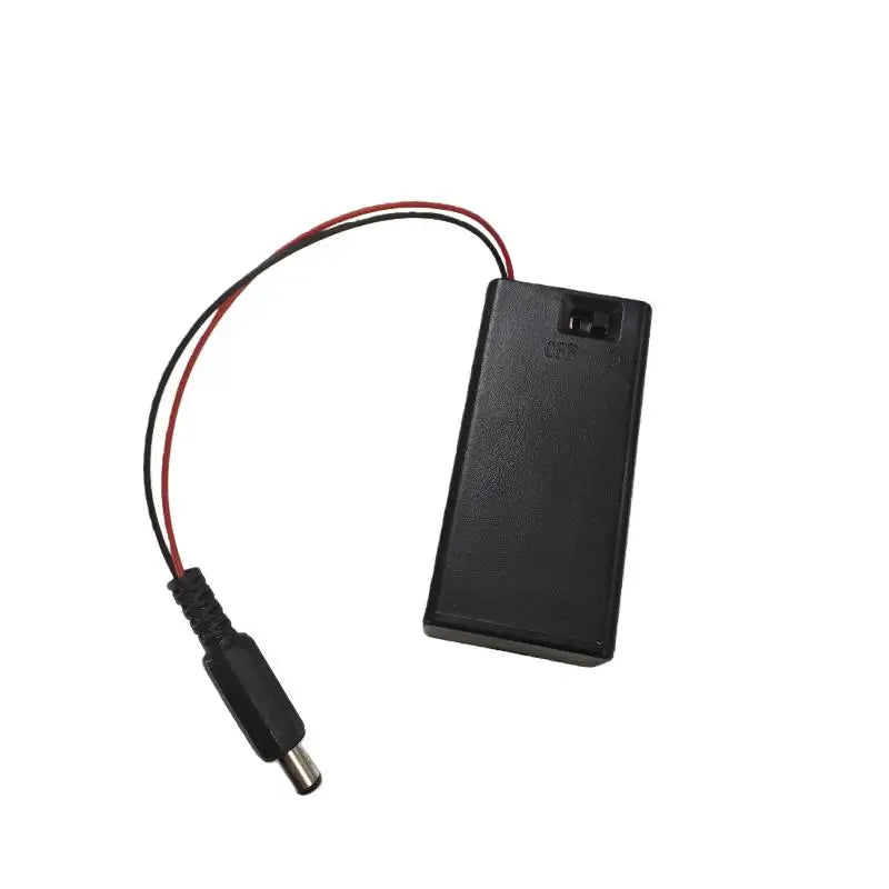 Black 9V Battery Box With Cover And ON/OFF Switch With Cable And DC Head Replacement 9V Battery Case DIY Accessories Peaceful Pleasures Health and Wellness A2