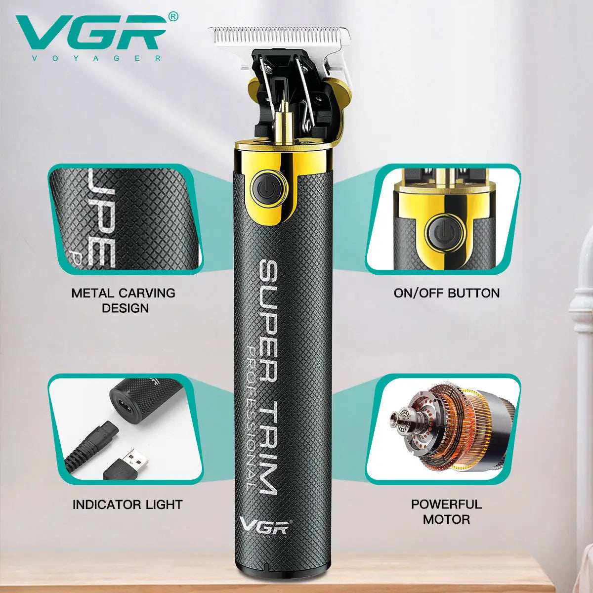 VGR V-082 Professional Men's Electric Hair Clipper & Trimmer