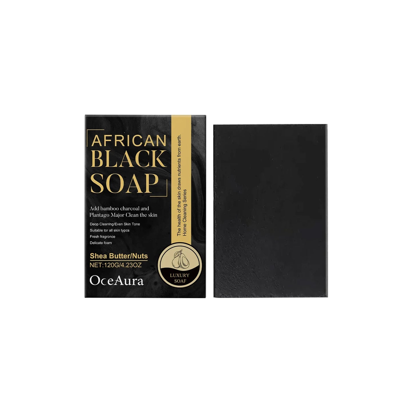 OceAura African Black Soap – Deep Cleanse, Brighten & Exfoliate