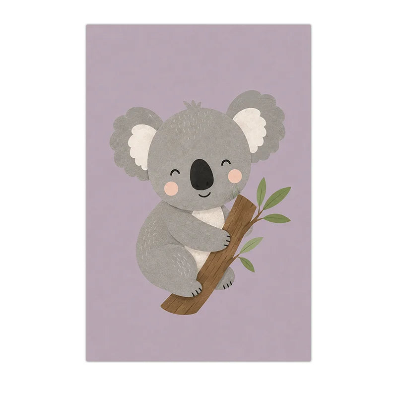 Nursery Animal Wall Art Cute Cartoon Safari Canvas Poster Prints For Baby Kids Bedroom Decor Peaceful Pleasures Health and Wellness