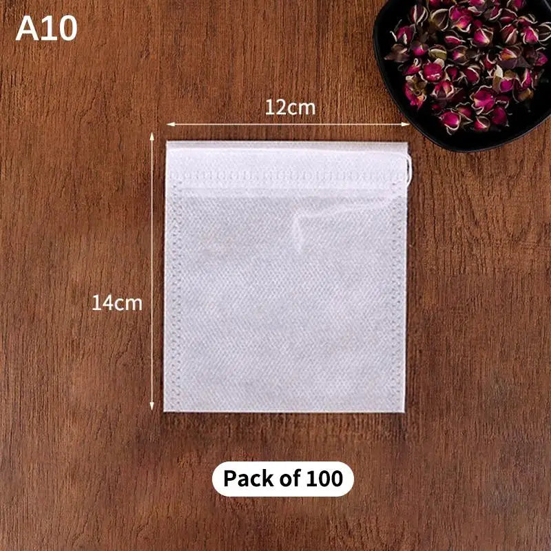 100 Disposable Drawstring Tea Bags – Empty Filter Pouches Tea Filter Bags Peaceful Pleasures Health and Wellness A10