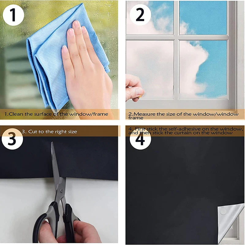 Self-Adhesive Pleated Blinds – Half Blackout Window Shades