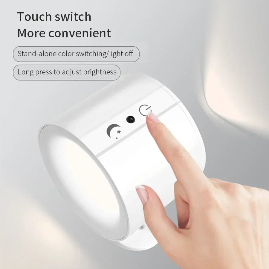 Rechargeable LED Wall Lamp – Dual Head, Touch & Remote