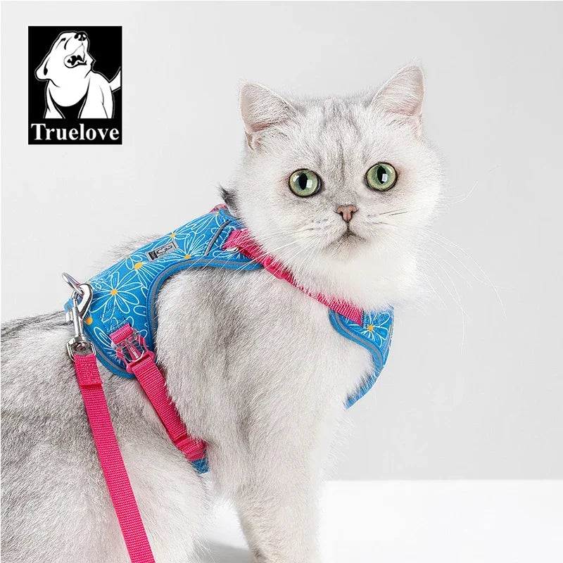 TRUELOVE Pet Pet Harness and Leash Set Lightweight Adjustable Quick-Release and Durable for Small Dogs and Cats TLH2918 Peaceful Pleasures Health and Wellness