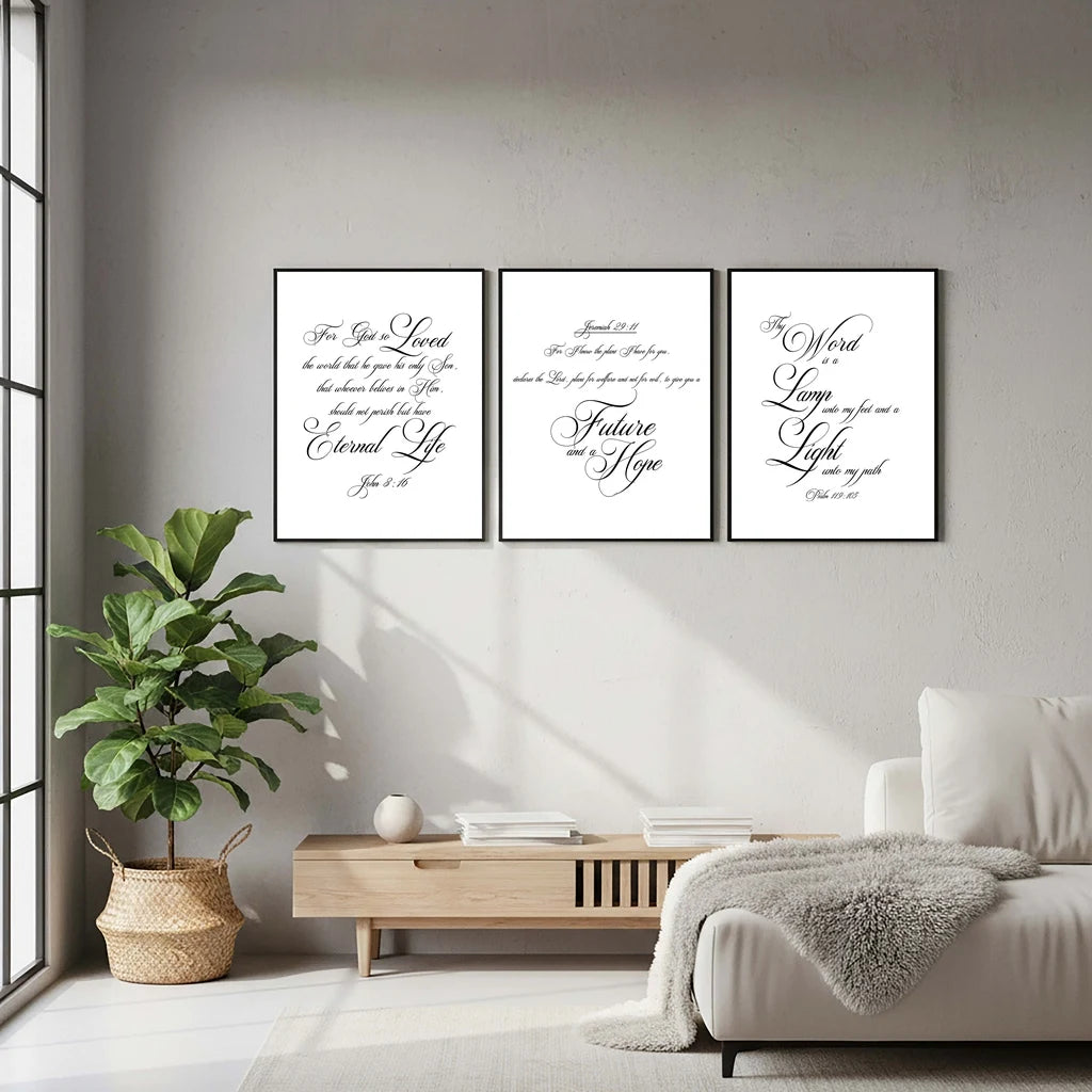 Christian Bible Verse Wall Art, Minimalist Motivational Canvas Painting,Nordic Poster Print For Office Living Room Bedroom Décor Peaceful Pleasures Health and Wellness
