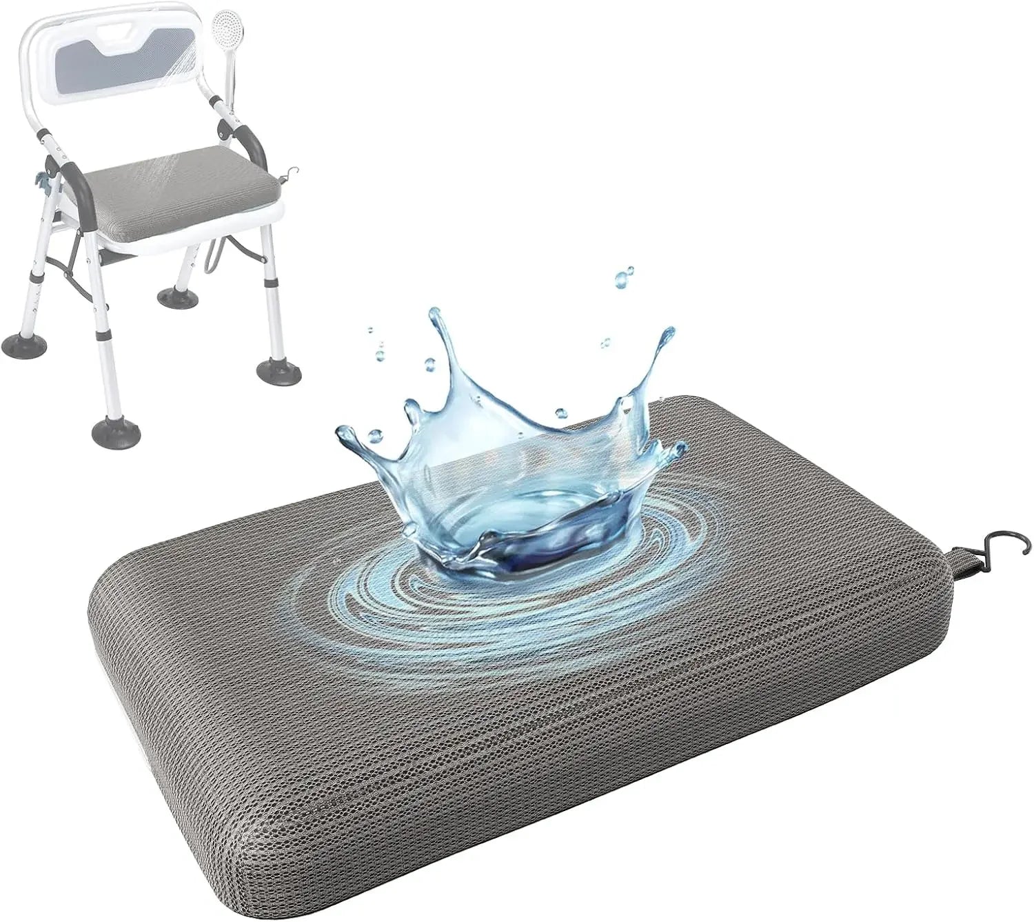 Non-Slip Shower Seat Cushion with Quick-Dry Mesh, Comfortable Bath Chair Pad for Elderly and Pregnancy Support Peaceful Pleasures Health and Wellness United States