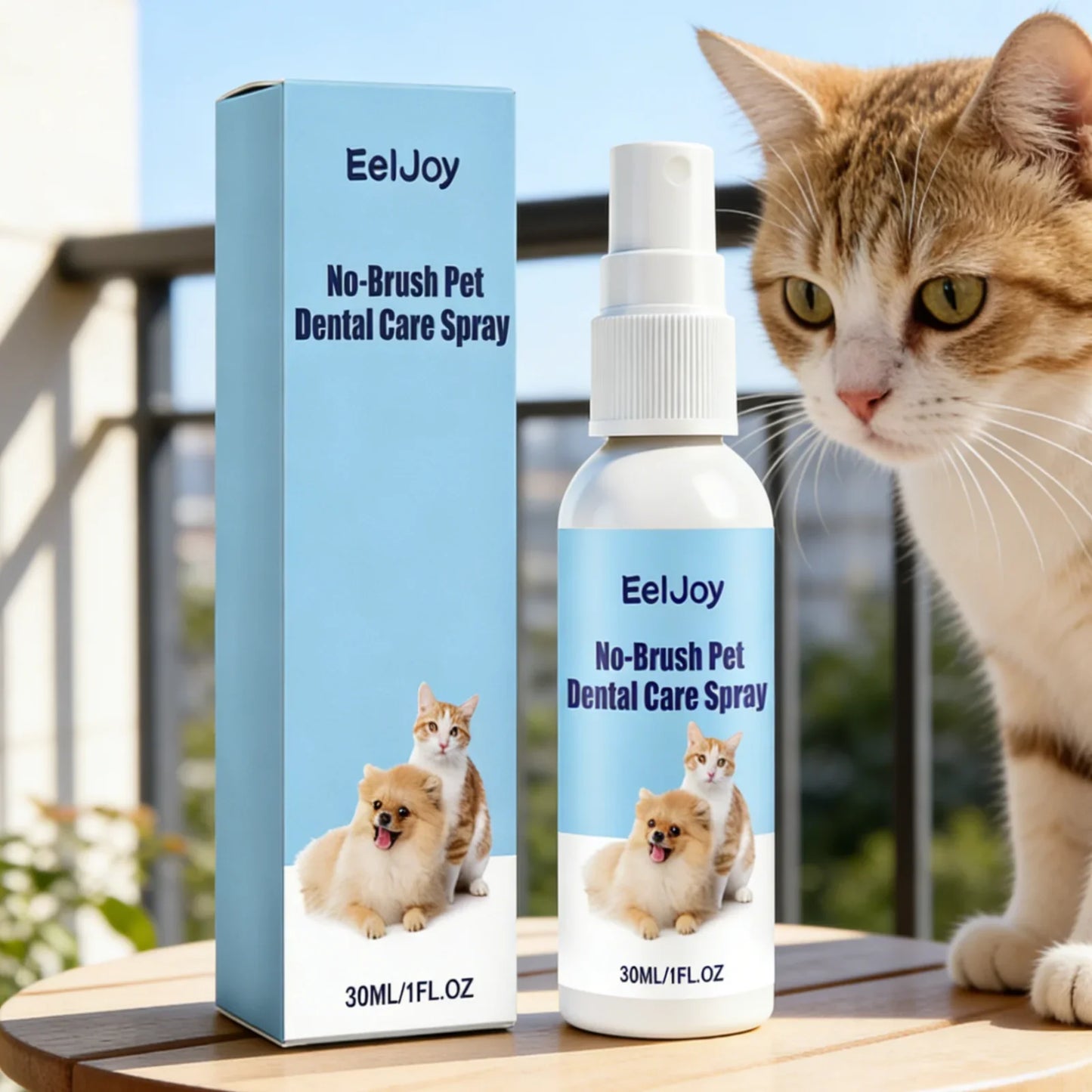 EelJoy No-Brush Pet Dental Spray for Dogs & Cats – 30ml