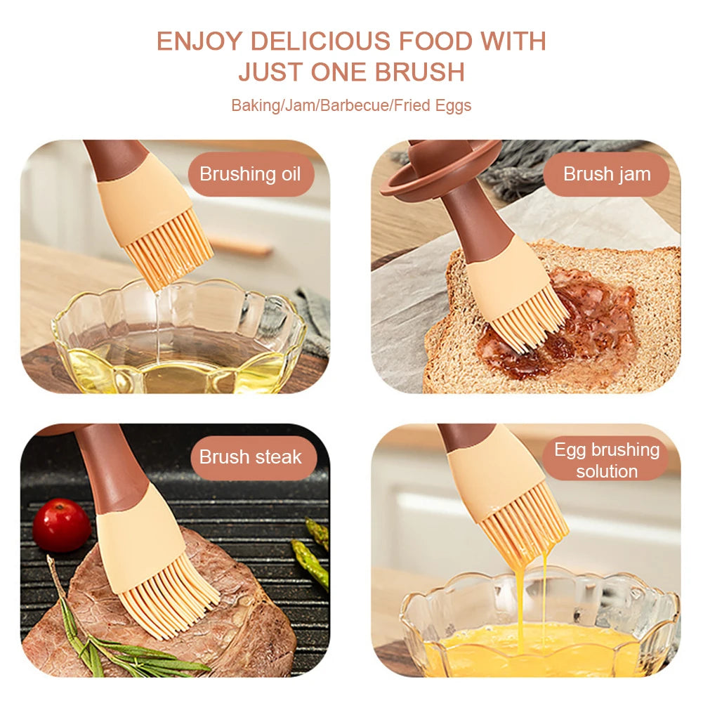 3-in-1 Silicone Basting Brush with Oil Bottle & Lid Silicone Basting Brush Peaceful Pleasures Health and Wellness
