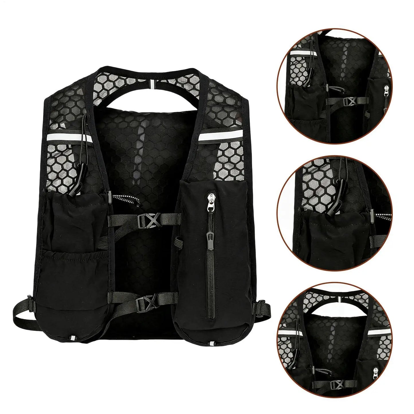Reflective Running Vest Breathable Waterproof Trail Chest Pack Lightweight Sport Backpack For Cycling Hiking Camping Workout Peaceful Pleasures Health and Wellness