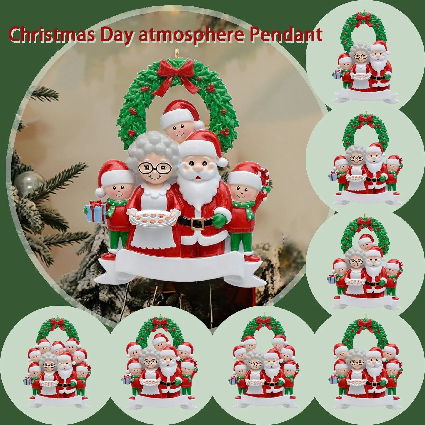 Personalized Family Christmas Tree Ornament – Santa Pendant