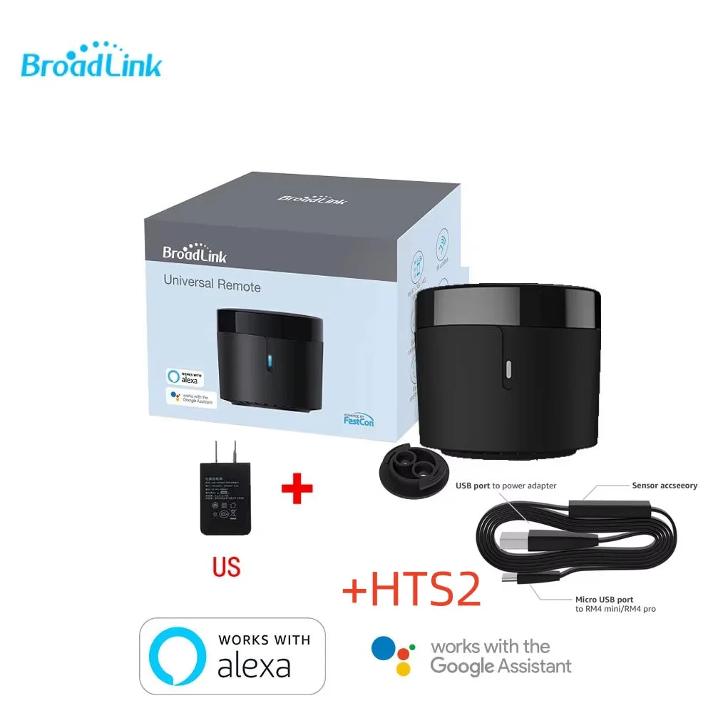 Broadlink Rm4 Mini Smart Remote Control Infrared Universal IR Audio Video Smart Home work with Google Home Alexa Peaceful Pleasures Health and Wellness US add hts2 China Mainland
