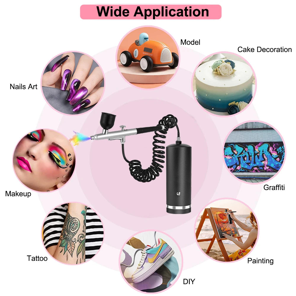Airbrush with Compressor Airbrush Painting Mini Spray Gun for Painting Electric Paint Gun Airbrush Compressor Paint Spray Gun Peaceful Pleasures Health and Wellness