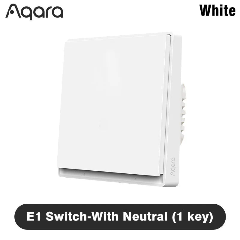 Aqara E1 Smart Wall Switch Zigbee 3.0 Wireless Key Light Switch Fire Wire With/No Neutral For Xiaomi Home Homekt APP Peaceful Pleasures Health and Wellness With Neutral 1key China Mainland