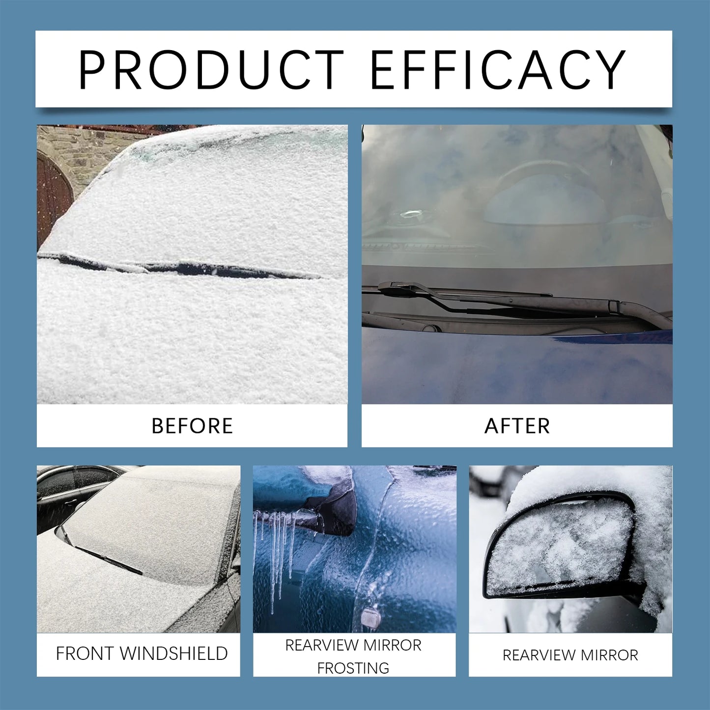 Rayhong 120ml Car De-Icer Spray | Fast Windshield Ice Melt