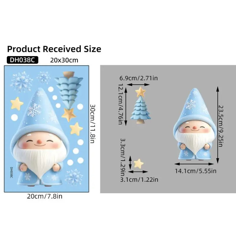 Christmas Window Static Clings – Snowman, Santa & Snowflake