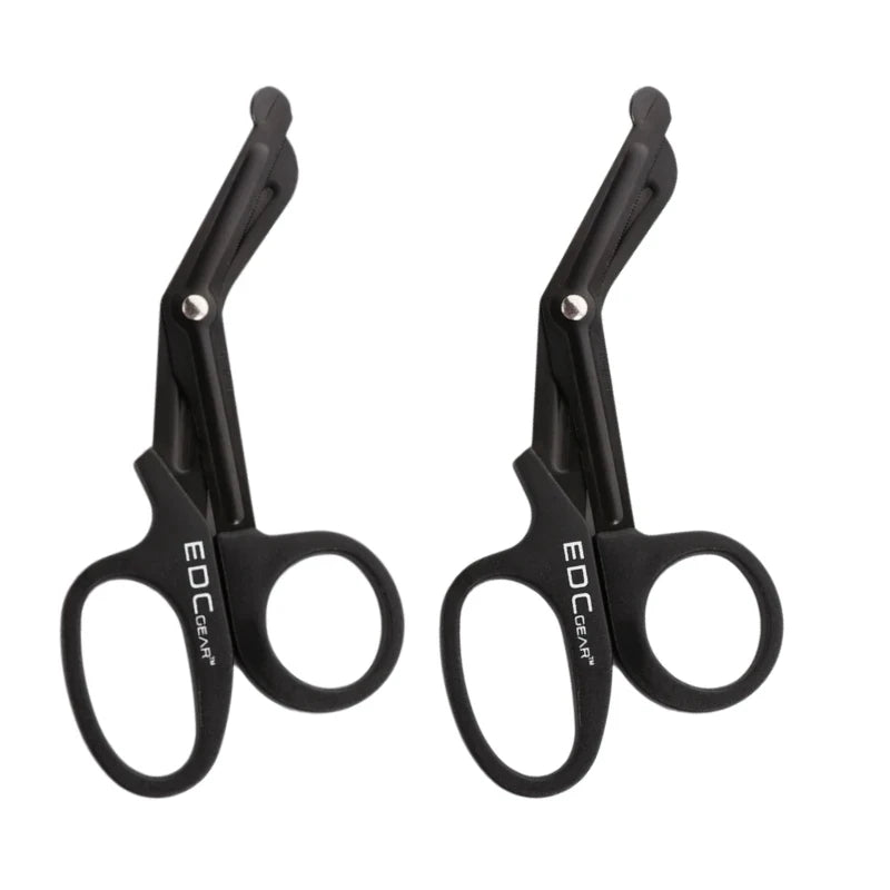 5/2/1PCS Medical Rescue Scissors Plastic Handle Stainless Steel Wound Gauze First Aid Scissors Practical Outdoor Nurse Scissor Peaceful Pleasures Health and Wellness 2PC Black