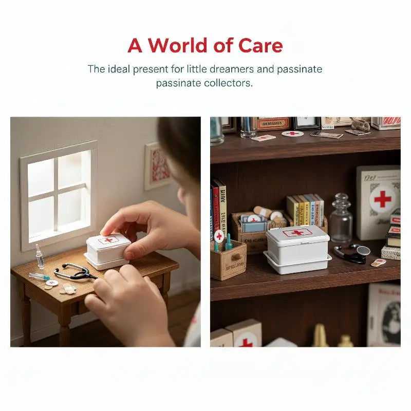 1:12 Miniature Doctor Set – First Aid Box & Stethoscope Dollhouse
