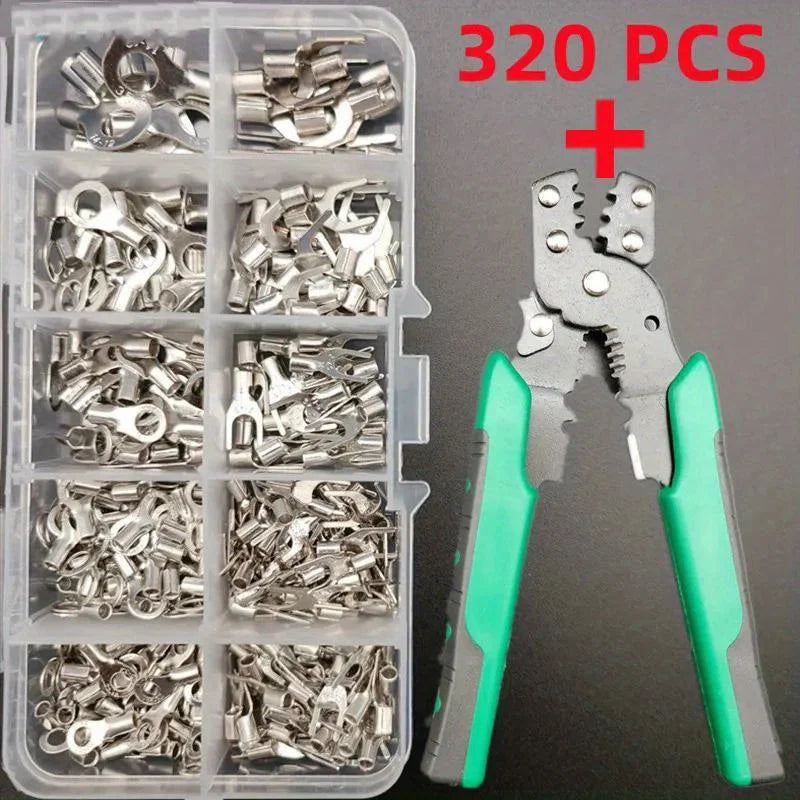 320pc 4-in-1 Crimping Pliers Kit | OT/UT Brass Terminals Peaceful Pleasures Health and Wellness