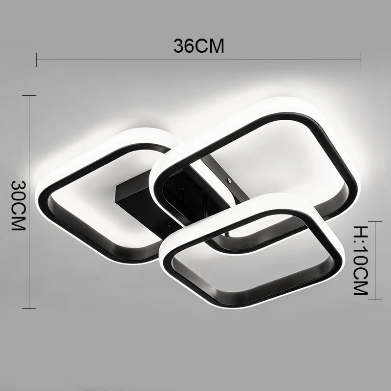 Crystal LED Ceiling Light 3-Color 3000K–6500K | Bedroom & Kitchen