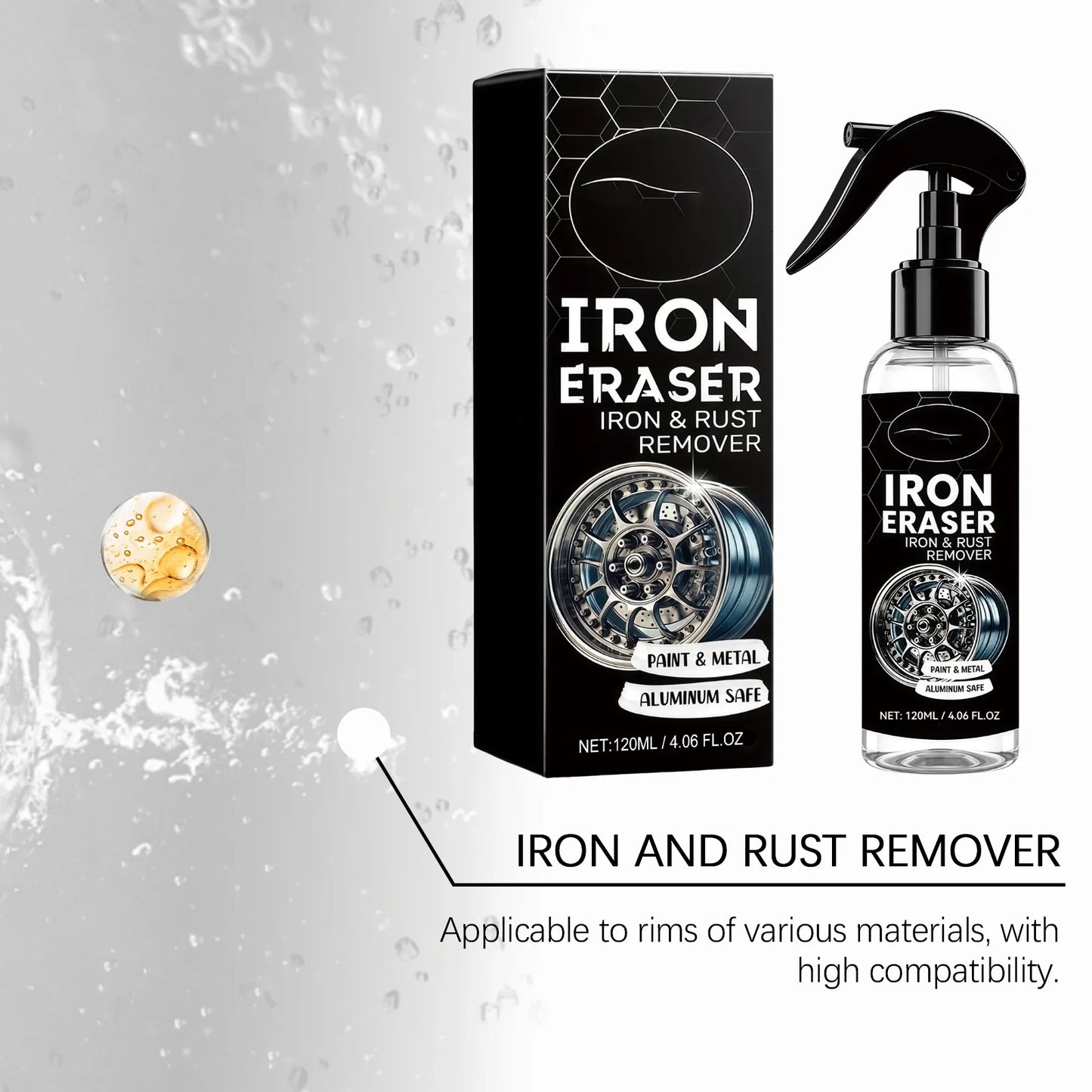 Car Rust Remover Spray – Wheel & Paint Oxide Cleaner 120ml
