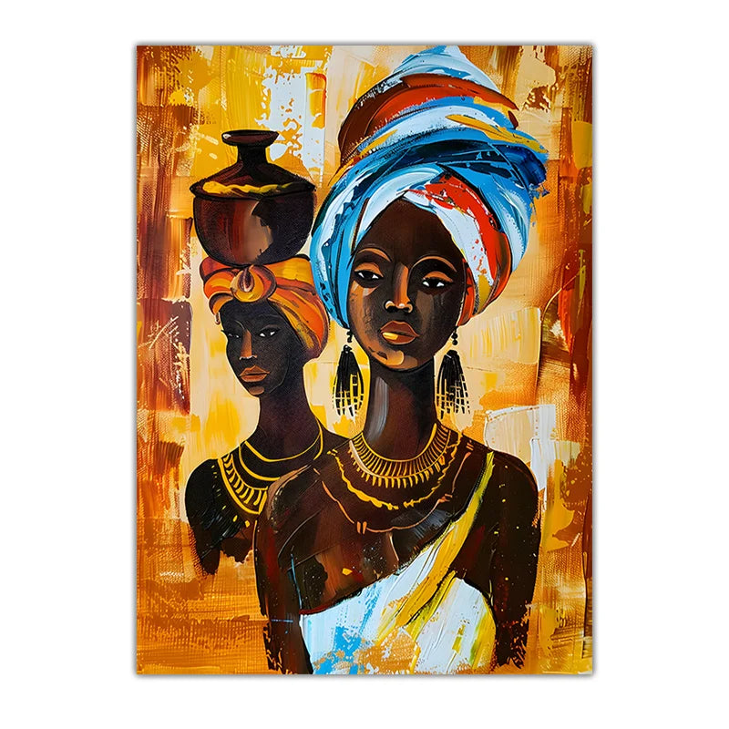 Abstract Wall Art Ethnic African Tribal Female Modern Abstract Oil Painting Canvas Painting Western Style Living Room Wall Decor Peaceful Pleasures Health and Wellness 02 20x25cm No Frame China Mainland