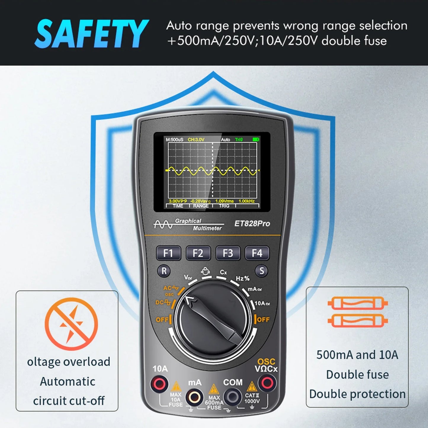 Intelligent Graphical Digital Oscilloscope 2 in1with 4 Inches Screen