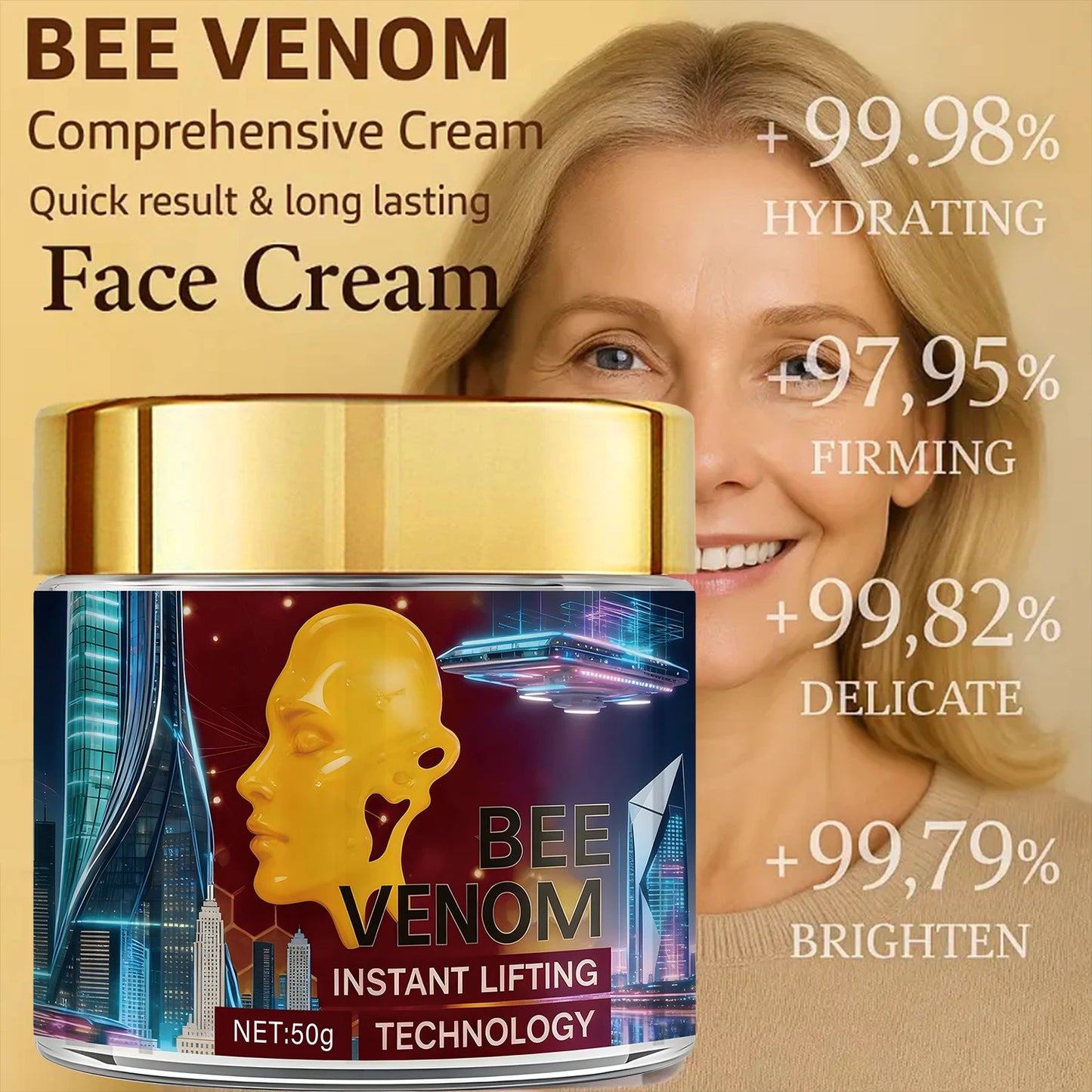 Bee Venom Lifting Cream | Retinol & Arbutin Firming Face Cream