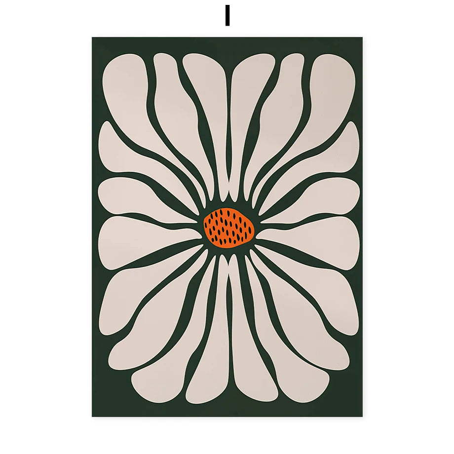 Abstract Flowers Canvas Wall Art Print | Unframed Home Decor