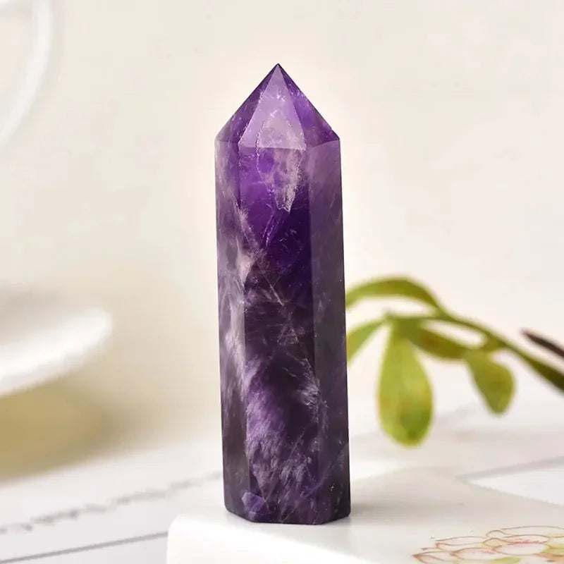 Natural Amethyst Pillar Crystal Specimen – Display & Collection