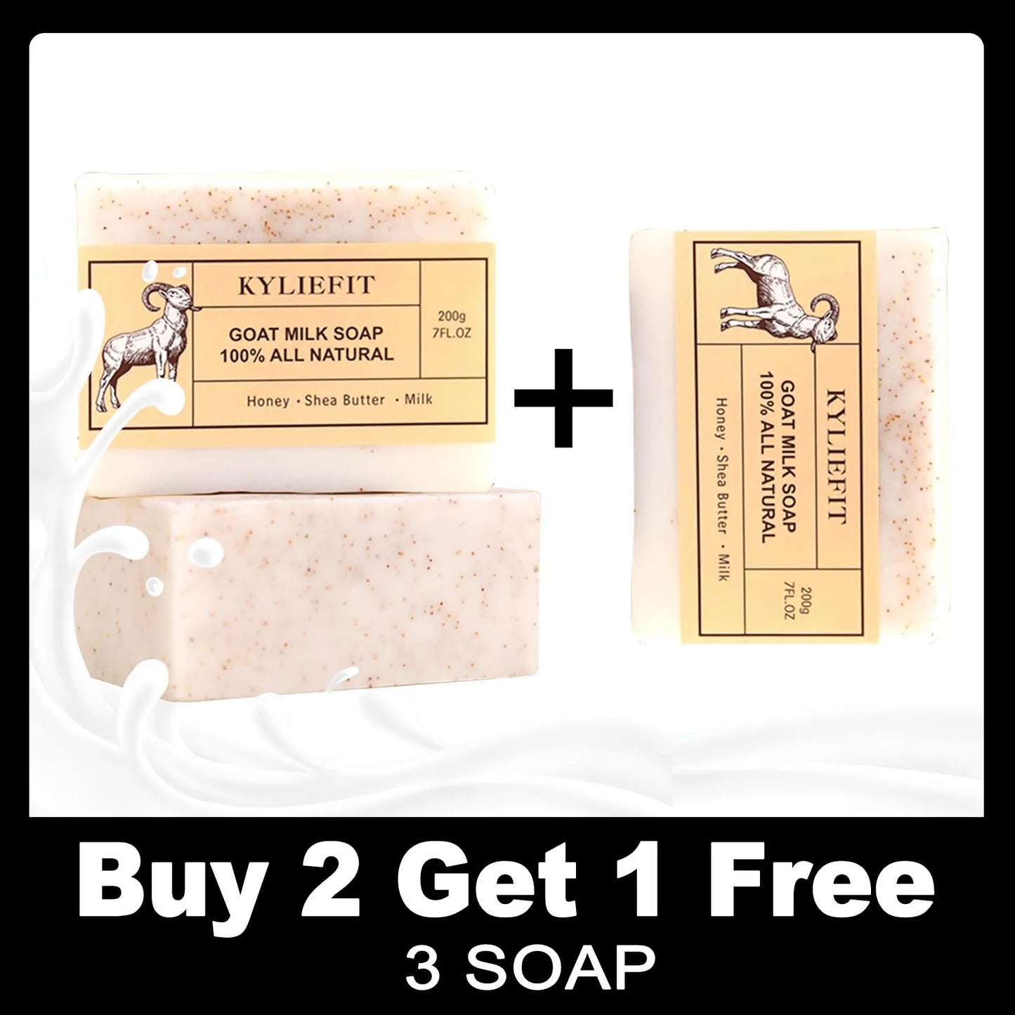 AILKE Organic Goat Milk Soap Bar | Honey & Shea Butter
