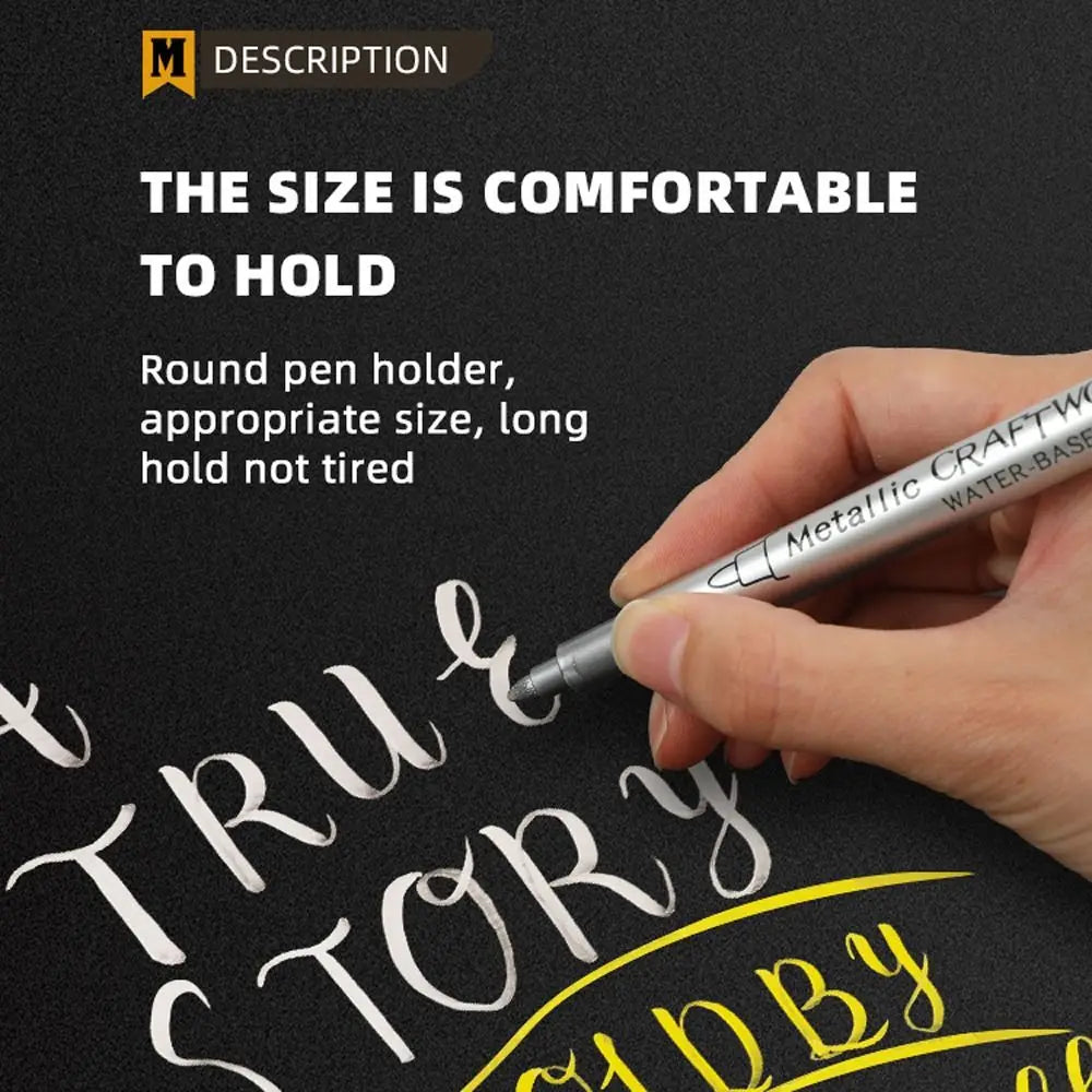 Ink Is Shiny Metallic Marker Pens Not Fade Long-lasting Paint Marker Pens Permanent Waterproof Resin Mold Pen Rock Painting Peaceful Pleasures Health and Wellness