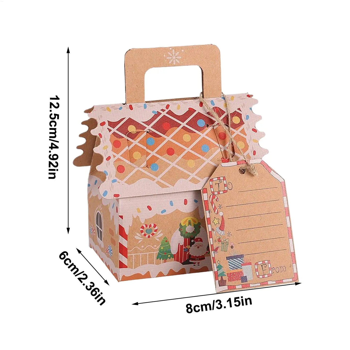 Christmas Treat Boxes 50 Pieces House Shape Food Wrapping Container Holiday Bakery Box For Candy Chocolate Party Supplies Peaceful Pleasures Health and Wellness