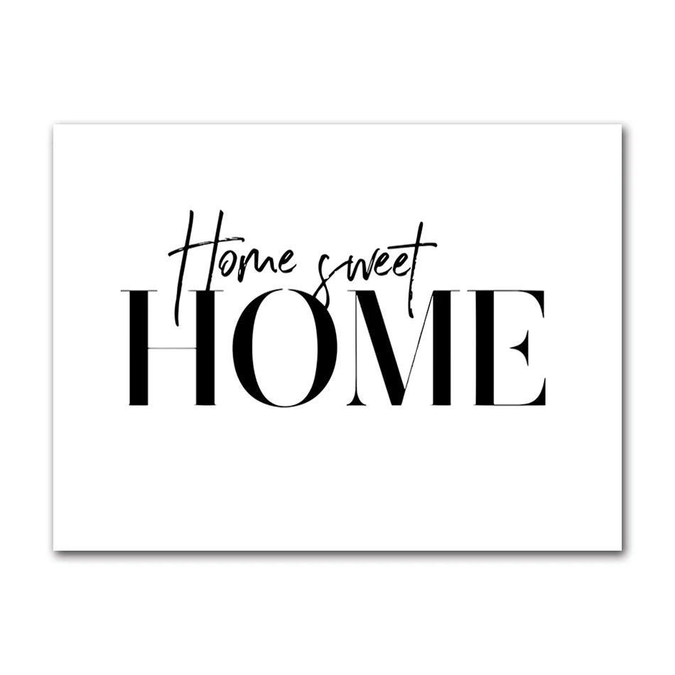 Nordic Black & White Love Quote Canvas Wall Art | Minimalist Canvas Wall Art Peaceful Pleasures Health and Wellness A0450-07 40x50cm Unframed