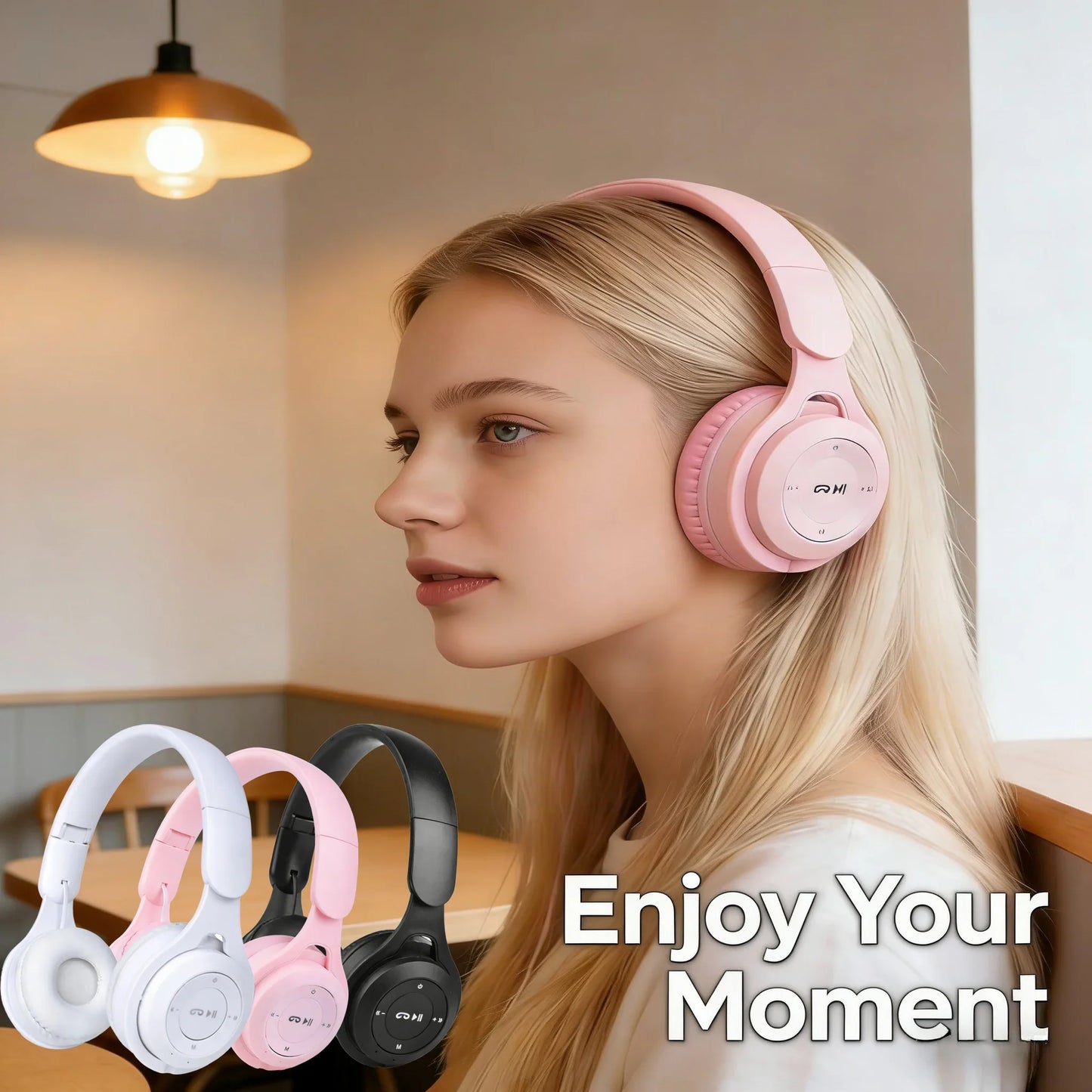 M6 Wireless Bluetooth Headphones Macaron Stereo Headset with Mic