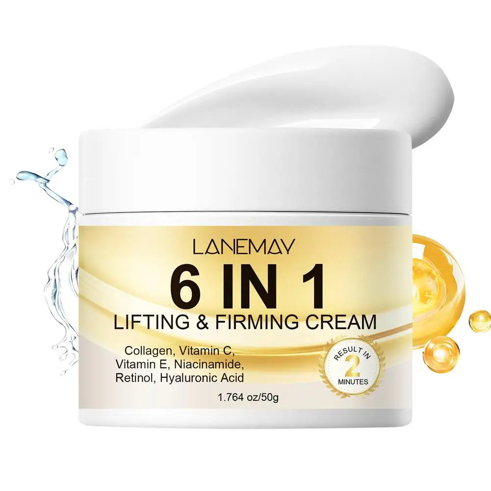 6 In 1 Collagen Face Cream Retinol Vitamin C Lifting Firming Facial Moisturizer Dark Spot Remover Whitening Brightening Skin Car Peaceful Pleasures Health and Wellness