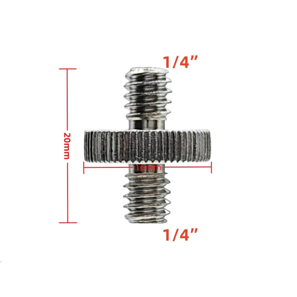 Metal 1/4" Male to Male Adapter Screw – Tripod & Camera (5-Pack)