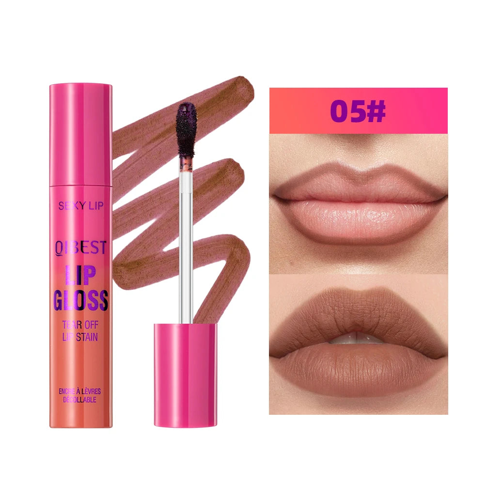 QIBEST Peel Off Red Lip gloss Lip Outline Contour Tattoo Lip Stain Lasting Transfer Resistant Tear Off Peel Off Lipstick Makeup Peaceful Pleasures Health and Wellness 05