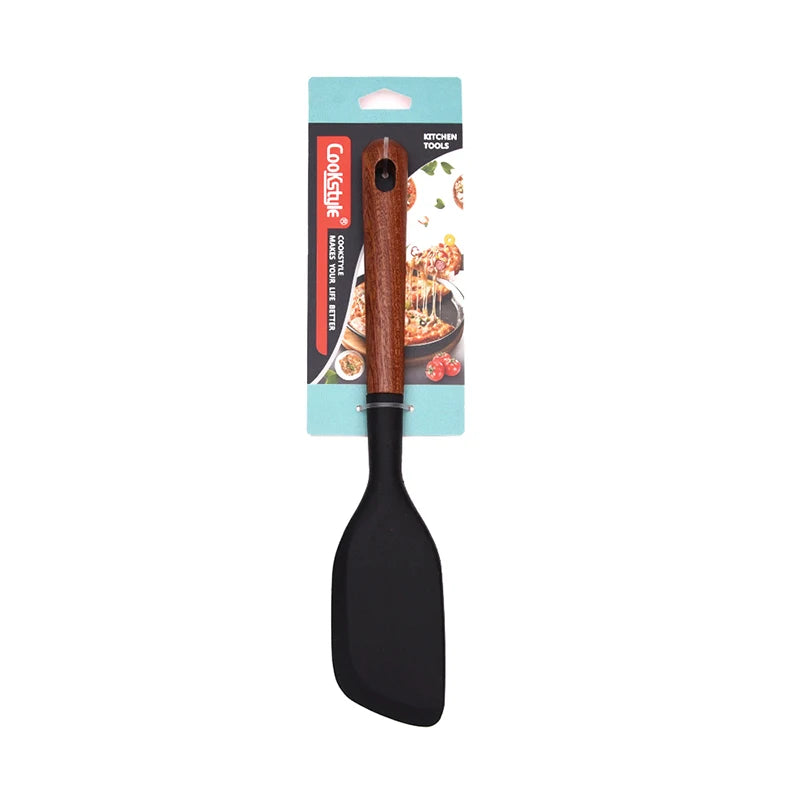 7-Piece Wooden Silicone Nonstick Kitchen Utensil Spatula Set Kitchen Utensil Set Peaceful Pleasures Health and Wellness A3