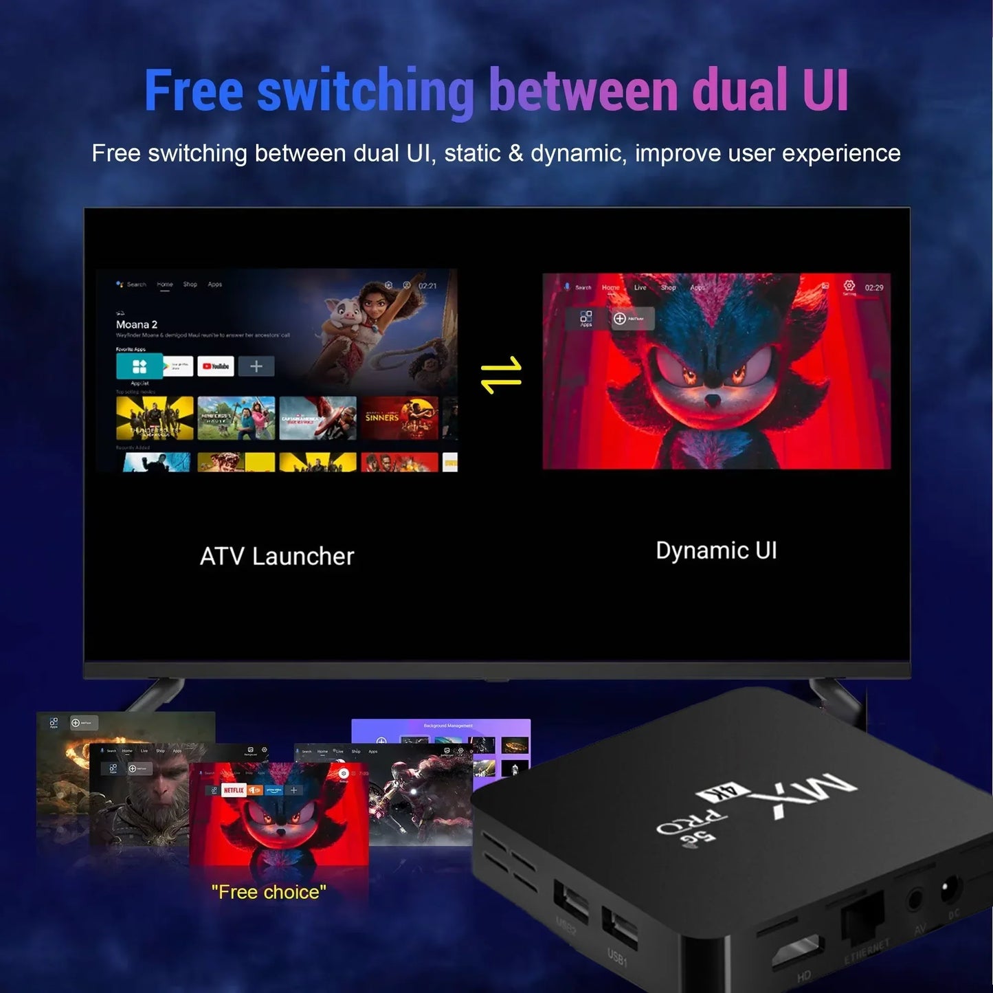 Android 14 TV Box 4K WiFi 6 BT 5.4 – 8GB RAM 128GB Storage