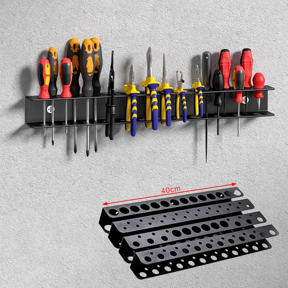 Wall Mount Tool Organizer – Heavy Duty Screwdriver & Plier Rack