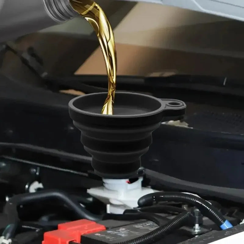 Collapsible Silicone Car Funnel – Universal Foldable Oil Funnel Automotive Funnel Peaceful Pleasures Health and Wellness