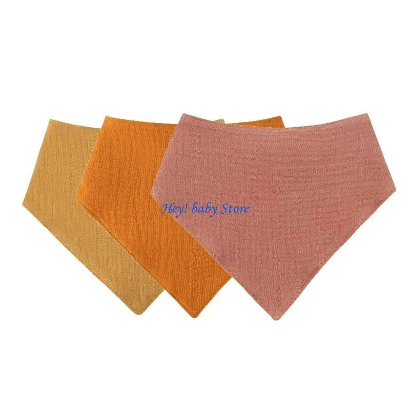 3-Pack Soft Cotton Baby Bibs | Triangle Drool & Burp Cloths