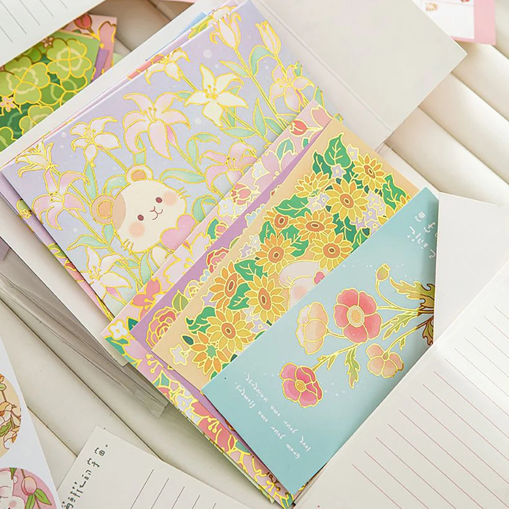 Flower Sea Melody Series Stamped Envelope Letter Beauty Sealing