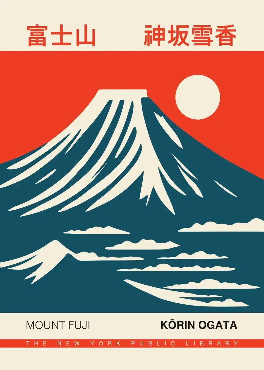 Vintage Japan Mount Fuji Canvas Wall Art Print | Unframed