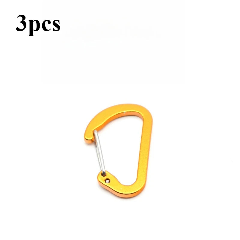 3-Pack D-Ring Carabiner Clips | Aluminum Keychain Buckle Set Carabiner Clip Set Peaceful Pleasures Health and Wellness gold-3pcs
