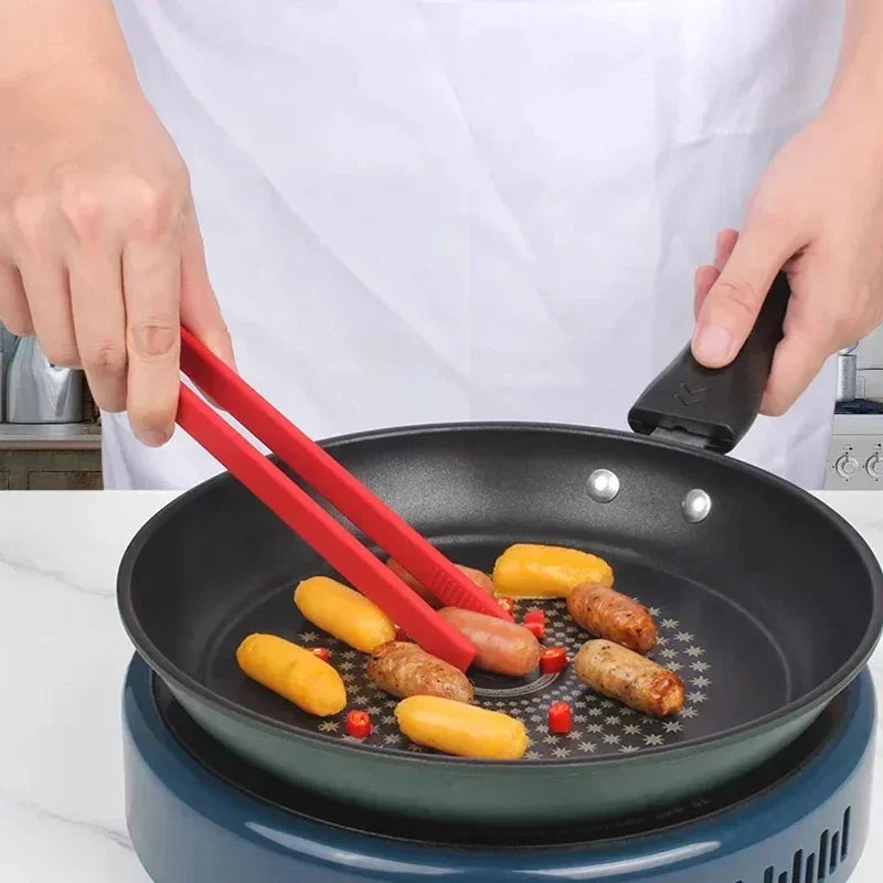 Silicone Food Tongs | Non-Slip BBQ & Salad Cooking Clips