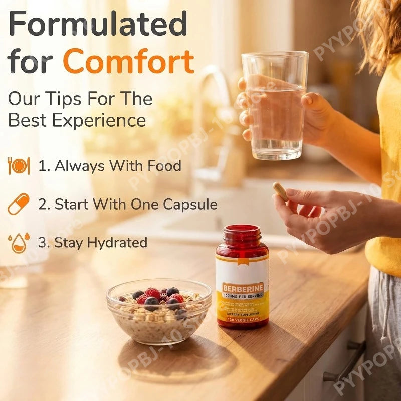 Berberine HCl 1000mg – Immune & Digestive Support | 120 Vegan Caps