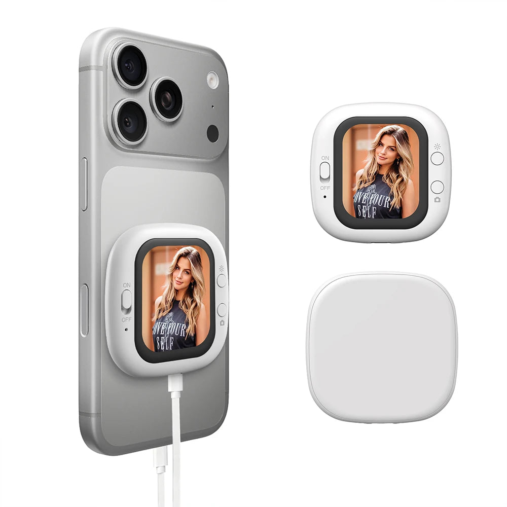 Selfie Monitor Screen Clip for iPhone – Rear Camera Vlog Peaceful Pleasures Health and Wellness
